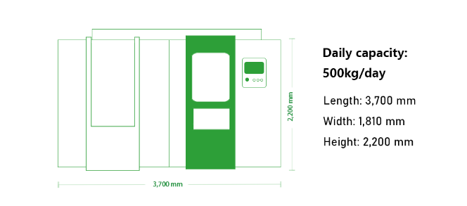 24h Naturally Food Waste Bio Composting Machine Organic Waste Disposal Decomposing