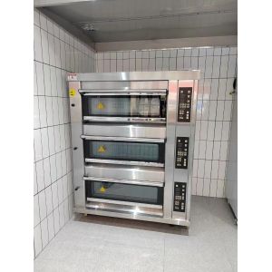 Modular 6 Tray 40x60 Bakery Gas Deck Oven With Steam Stone