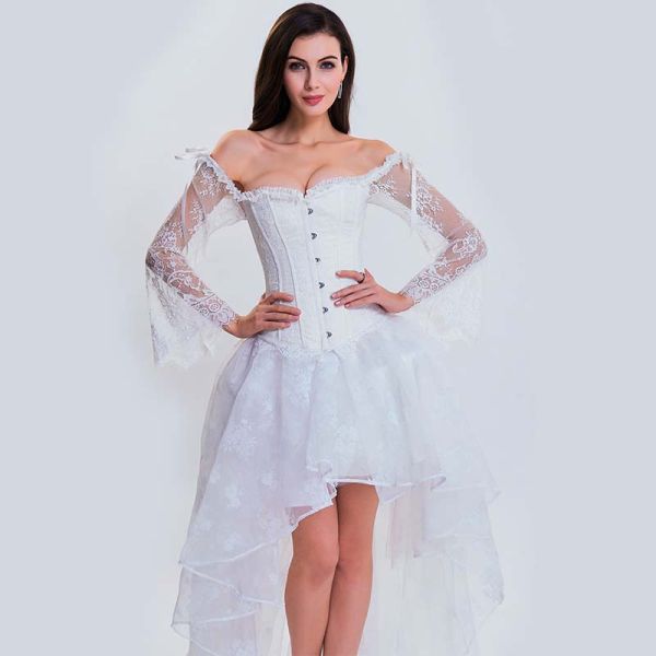 Custom Bustier And Corset Steel Bone White front