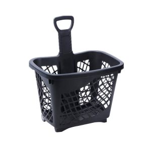 Conveniently Foldable Plastic Trolley Basket With Four Wheels Easy To Store And