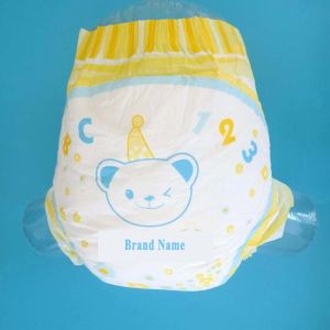 PE Backsheet Disposable Printed 3D Leak Prevention Channel Diaper with USA Fluff