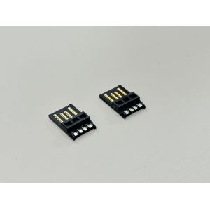 High-Precision USB 2.0 AM Connector Wire-Solder Type with Wide Solder Cup, Black