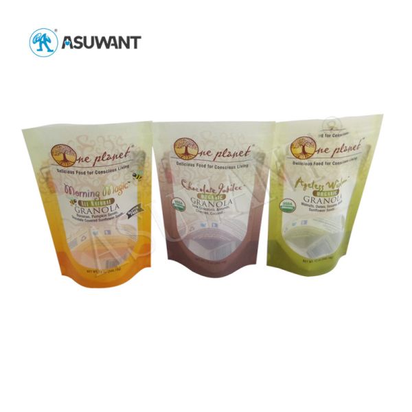 Quality Glossy Customized Printed Mylar Food Bags Stand Up Sealed Durable wholesale