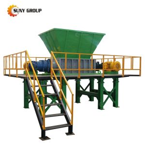 Solid Hard Metal Waste Management Machine Double Shaft Shredder with 2300KG