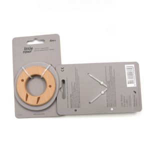 Grey Walrus Shaped Silicone Beech Wooden Teething Rings BPA Free