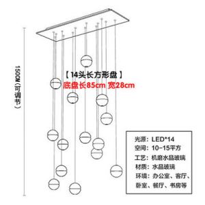 Modern LED Ceiling Long Chandelier Lighting Bubble Crystal Pendant Lamp(WH-NC-80