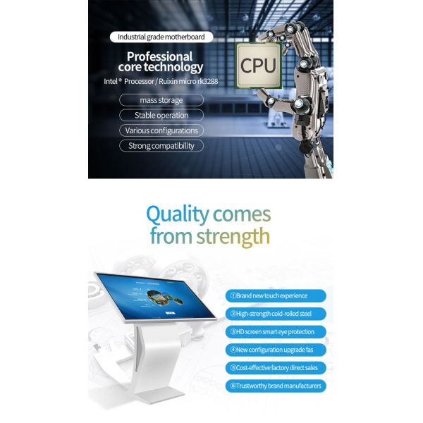 Customer Service Kiosk Touch Screen Interactive 43 Inch Signage
