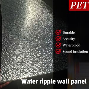 China PET 3D Water Ripple Wood Veneer 8mm High Density Bamboo Charcoal Wood Wall Panel on sale