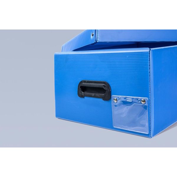 Quality Rectangular Plastic Corrugated Containers Stackable Corrugated Board Boxes Blue wholesale