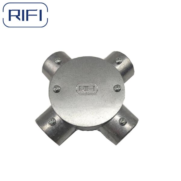 RIFI Emt Aluminum Junction Circular Box Set Screw Type 1way 2way 3way 4way For