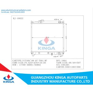 Japanese Auto Replacement Radiators For Suzuki Vitara 88 - 97 TD01 Oem 17700