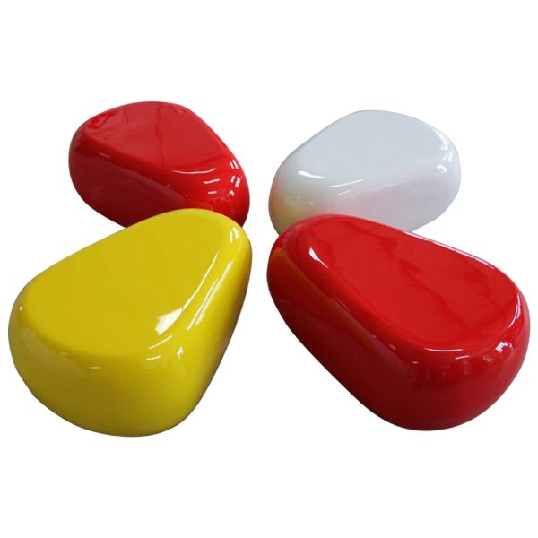 Quality Mall Waiting Chairs Fibreglass Cobblestone Seats For Public Places wholesale