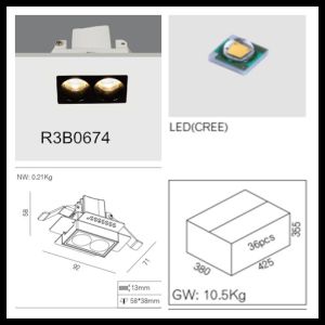 Low Power 4.2w 2700K Warm White IP20 Fixed Dimmable LED Downlights Size 92*17*58