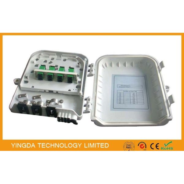Quality YINGDA 8Ports Fiber Optic Splitter Box for FTTH Drop Cable Distribution Black 8 Cores SC Allen Screw UL94 V0 wholesale