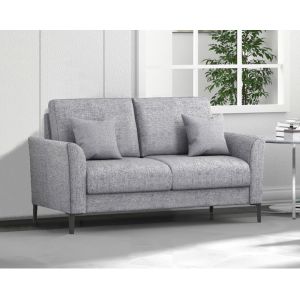 3 Piece Sofa set with Pillows, Light Gray Linen