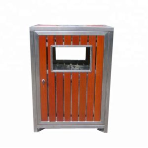 China Waterproof Outdoor Patio Trash Can With Stainless Steel Frame OEM on sale
