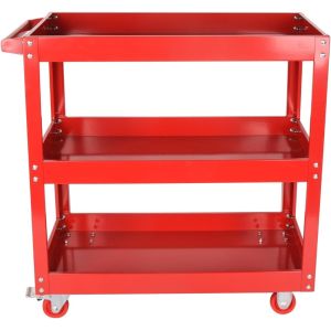 Heavy Duty 3-Tier Mechanic Storage Cart Utility Cart with Handle Bar and Brake