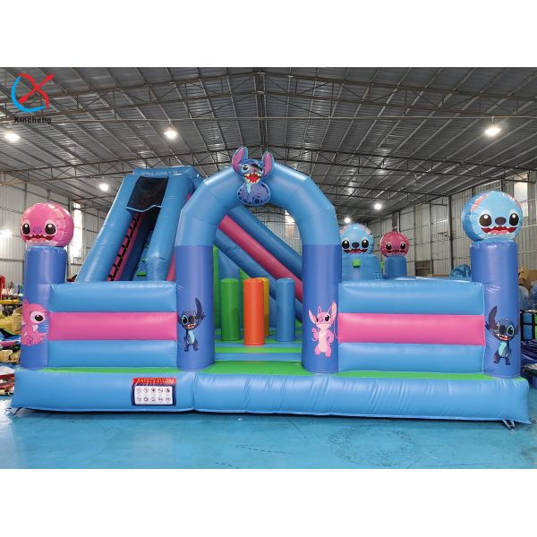 Quality Digital Printing Inflatable Combos Stitch Inflatable Bouncy House With Slide wholesale