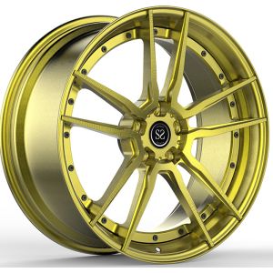 2PC Forged Rims 20 And 21" Polished Gold 5x112 Bolt Pattern For Audi S6 C8