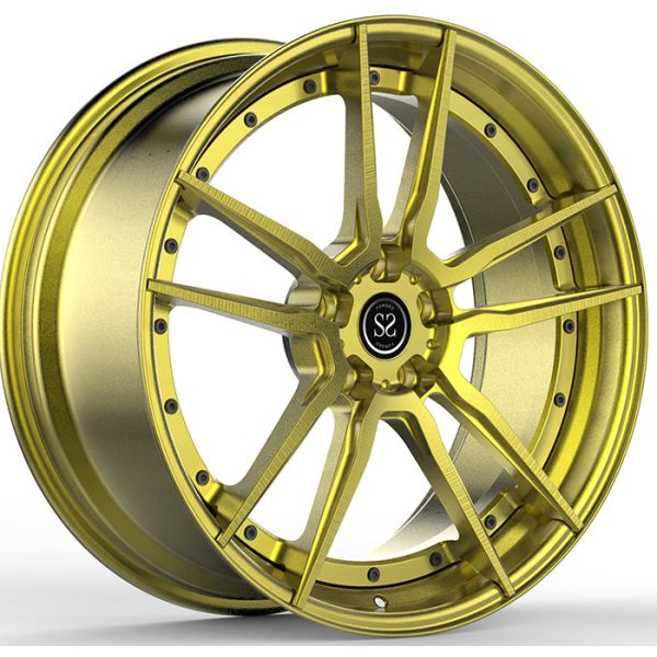 2PC Forged Rims 20 And 21" Polished Gold 5x112 Bolt Pattern For Audi S6 C8