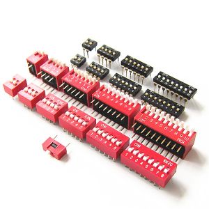 2.54mm Pitch Slide DIP Switch 1 2 3 4 5 6 8 9 10 Positions PCB Mount Double Row