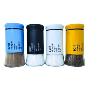 Refillable Salt And Empty Round Spice Jars Glass Spice Containers