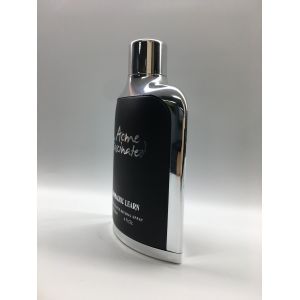 120ml Flat Shape Luxury Perfume Bottles Black Color Silver Metal Frame OEM