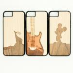 Customized Creative Embossed Real Wooden Cell Phone Covers for iPhone