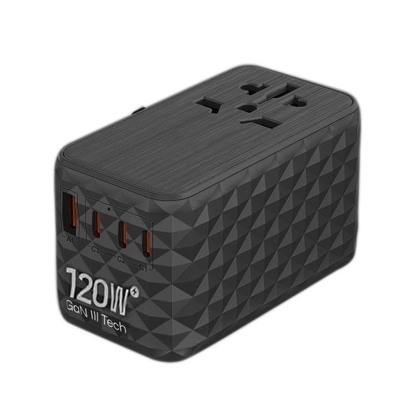 AC100V - 250V Worldwide Power Adapter 120W International USB A USB C Wall Charger