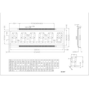 Pin Connection Various TN LCD Display 4 Digit Segment Glass Panel ROHS Compliant
