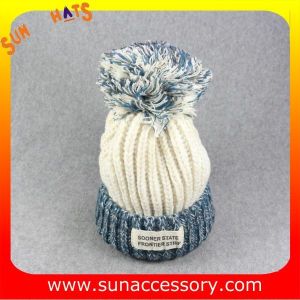 AK17014 Sun Accessory customized wholesale knitted beanie caps and hats with Pom