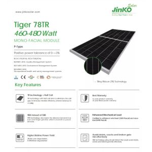 475w Jinko Mono Solar Panels 182x182mm Mono Facial Monocrystalline Module