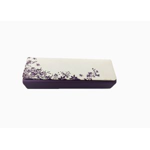 Cheap White Eyeglasses Iron Optical Glasses Case With Elegant Flowers Printing for sale