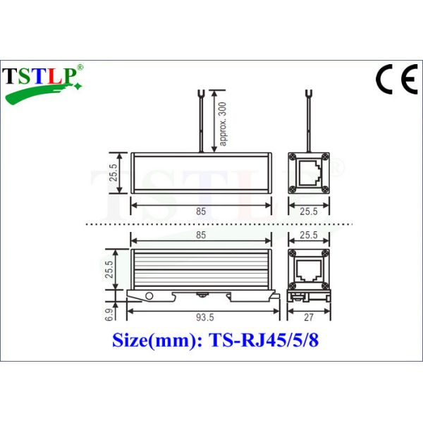 RJ45 Lightning Surge Arrester For Protecting Network / Computer Data Transmissio