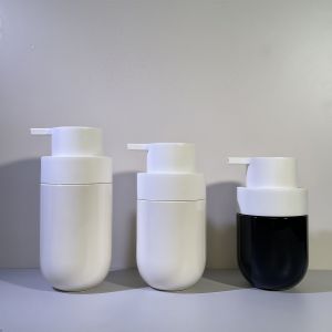 Fat Round Shape PET Cosmetic Bottle with Press Pump and Custom Color Silk Screen