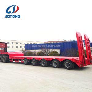 100ton Detachable Gooseneck Dropdeck Semi-Trailer for 5 Axle Steering Low Bed