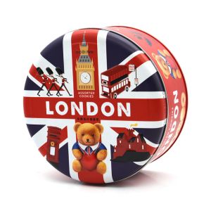 Wholesale Customized Tinplate Biscuit Storage Container Round Metal Box/Can