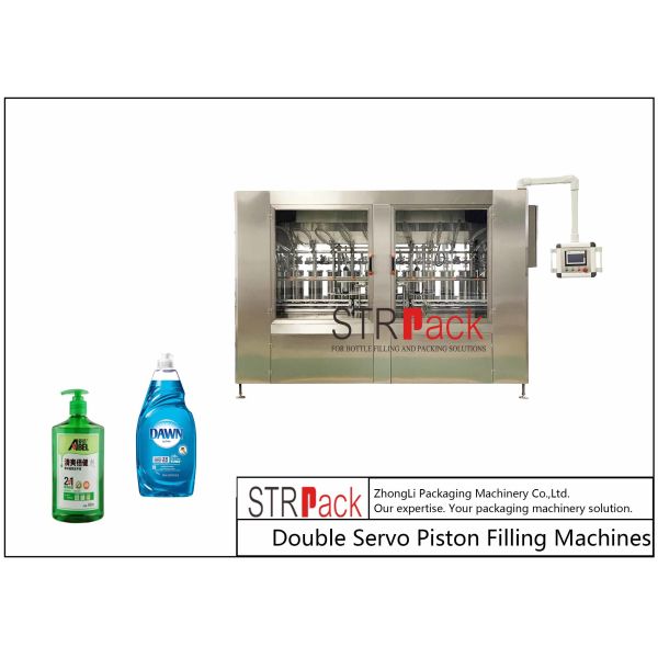 Double Servo Piston Liquid Filling Machine For Liquid Products sauces, salad
