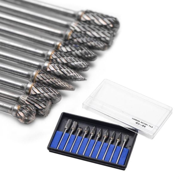 6mm Diameter Double Cut Round Tungsten Carbide Rotary Burrs with 3mm Shank Tooth