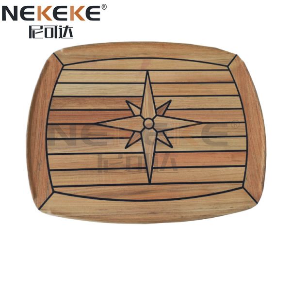Quality Handcrafted Marine Teak Tabletop With Star Inlay And Raised Edge wholesale