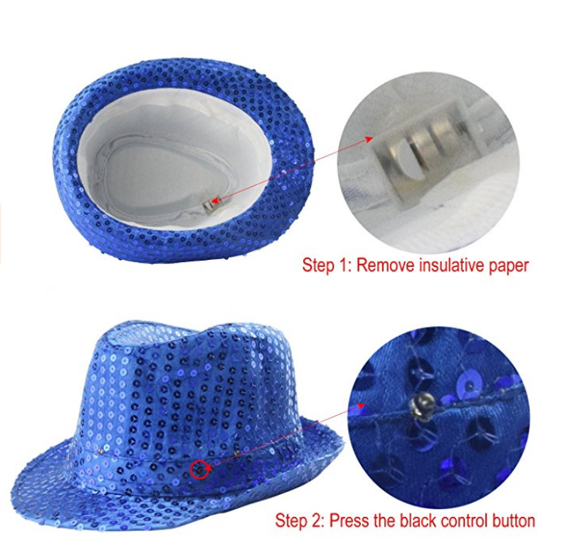 Jazz LED Light Up Hats Colorful For Women & Men Adults Comfort Touch Breathable