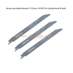 Recip Saw Blade Bimetal M42 8% cobalt Demolition for Cutting Wood & Nails  9 225mm 14/18T,Power Tools