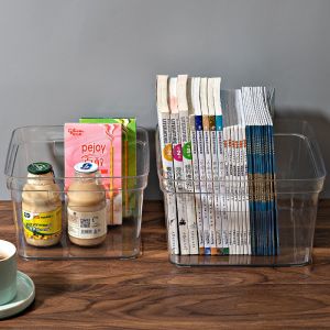 Sterilite Transparent Stackable Storage Boxes PET Plastic Storage Organizer