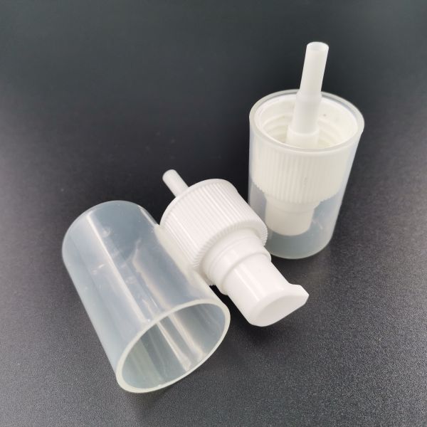 White Ribbed Collar 24mm Cream Dispenser Pump