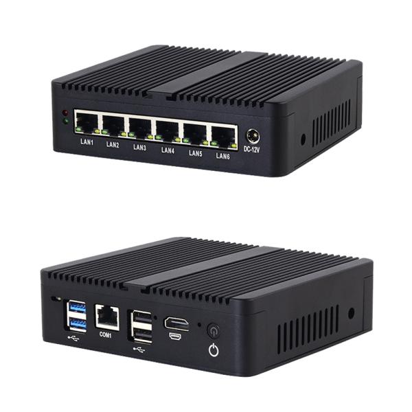 Quality Celeron J6412 6GbE LAN Firewall Mini PC With MSATA SSD 32GB RAM Black Firewall Router wholesale