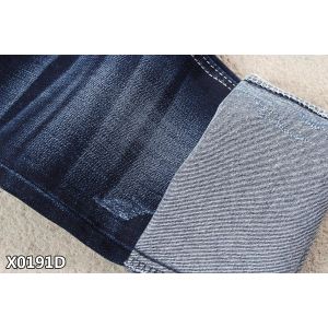 Siro Spun Dual Core Yarn Warp Slub Denim Fabric With Double Dyed Color