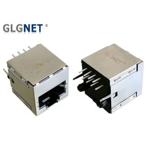 Vertical LAN Shielded Rj45 Connector DIP Mounting With 10/100 Integrated