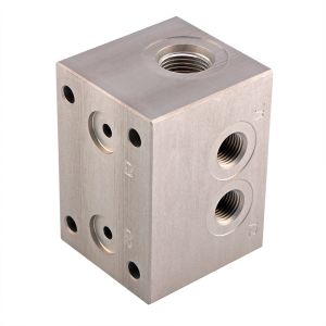Aluminum Hydraulic Manifold Threaded Cartridge Valve Manifold CNC Machining