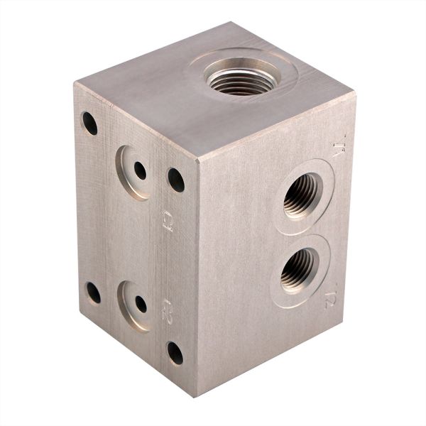 Aluminum Hydraulic Manifold Threaded Cartridge Valve Manifold CNC Machining