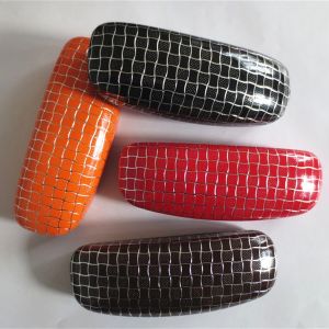 Cheap Fashionable glasses cases with solid sharp color leather design for sale